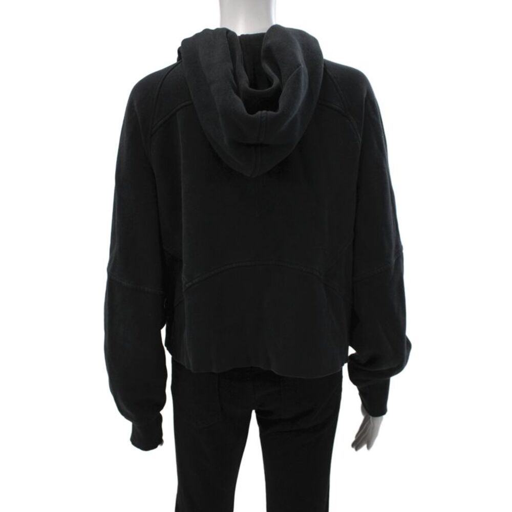 Lululemon Women Full Zip Hoodie Black Cotton High Neck Long Sleeve Size M - Picture 3 of 4